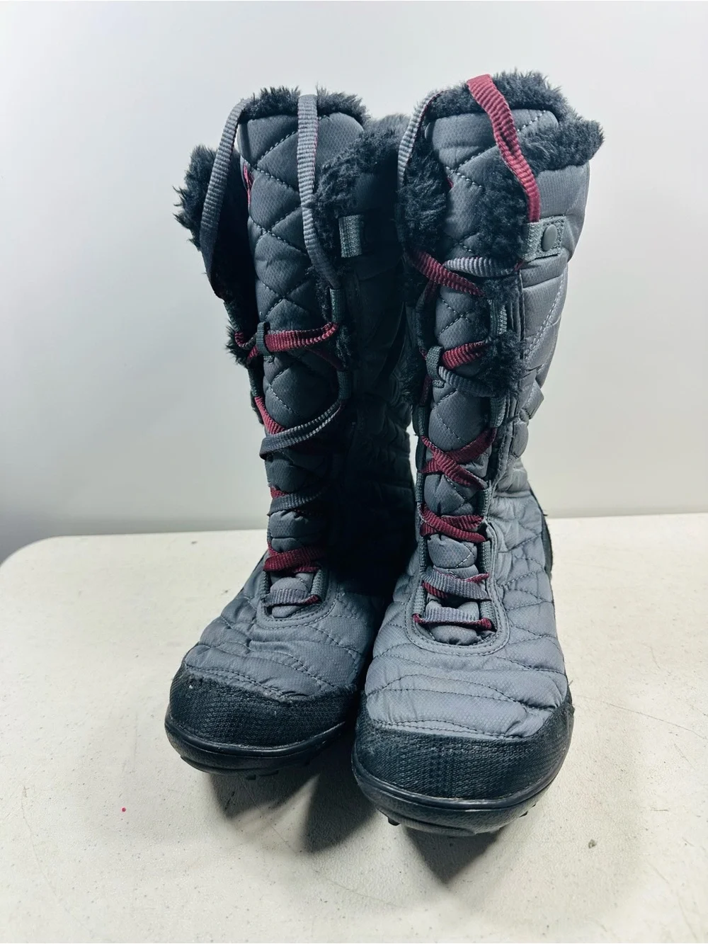 Columbia Womens Size 6 Minx II Mid Gray Winter Boots Waterproof
